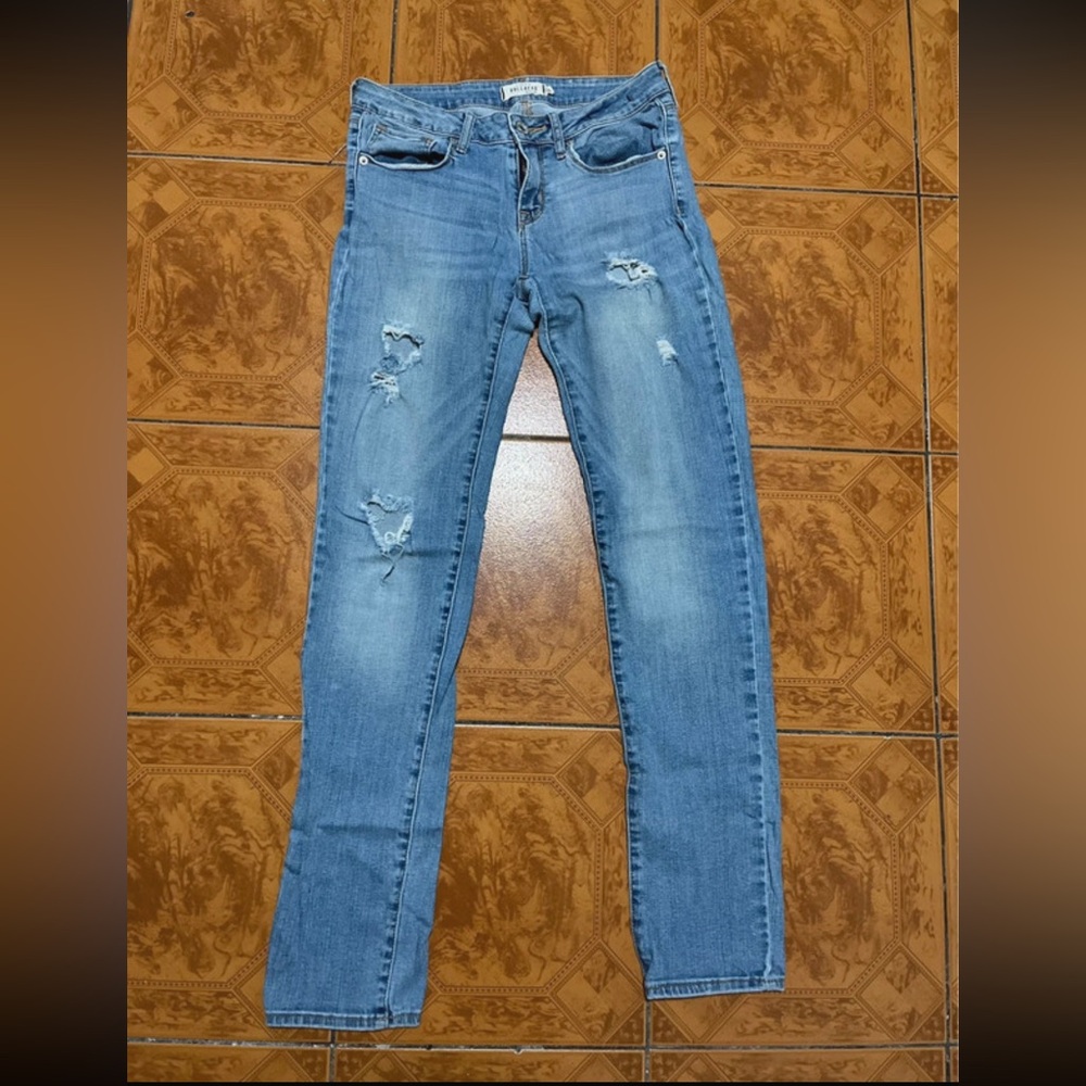 Bullhead Light Blue Distressed Skinny Jeans